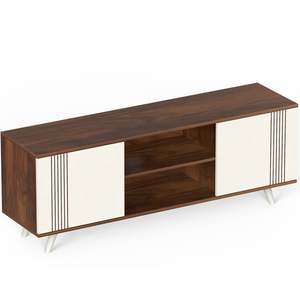 ชั้นวางทีวีไม้ Harmond Engineering ดีไซน์หรูหรา พร้อมชั้นวางหนังสือและของตกแต่ง ใช้เป็นชั้นวางกล่องรับสัญญาณ/ตู้วางทีวี - Product Image 4