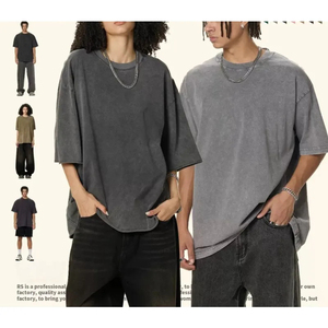เสื้อยืดผู้ชายผู้หญิงฤดูร้อน 180 กรัม ผ้าฝ้าย 100% สไตล์วินเทจ ทรงปกติ แขนสั้น ระบายอากาศได้ดี สไตล์ไฮสตรีท - Product Image 2