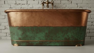 Bañera Independiente de Cobre Sólido de Alta Calidad, Bañera de Hidromasaje Moderna, Ecológica y de Lujo, Personalizable para Hogar, Baño, Spa y Hotel - Product Image 2