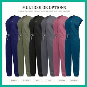 Elegante mono elástico de una pieza para enfermería médica con pantalón largo, uniforme quirúrgico para salón de belleza, conjunto de scrubs - Product Image 2