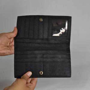 Cartera Larga de Cuero Genuino Hecha a Mano con Grabado Floral, Estilo Bohemio, Cierre Plegable, para Uso Diario de Mujeres - Product Image 4