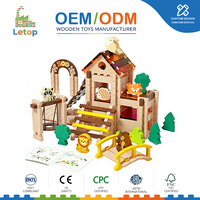 Jeu de construction en bois à emboîtement pour enfants, maison d'animaux de la forêt, ensemble de construction Montessori STEM, jeu éducatif