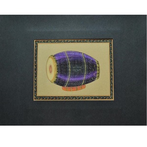 Peinture artisanale Dholak, instrument de musique indien, art mural pour la maison, œuvre d'art musicale traditionnelle pour le salon - Product Image 4