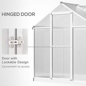 4'L X 6'W <b>Walk</b>-<b>In</b> Polycarbonate Outdoor <b>Greenhouse</b> with Roof Vent Winter Clear Garden <b>Greenhouse</b> - Product Image 5