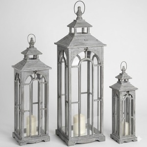 Lanterne à bougie décorative en métal style vintage, patine bleue, lanterne suspendue, porte-bougie pour intérieur, extérieur, fêtes et événements à domicile - Product Image 4