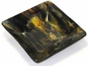 Plateau de service en corne de buffle naturelle ILAHI, écologique, durable, poli et sculpté, à un seul niveau, design moderne pour la salle de bain - Product Image 1