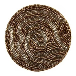 Handmade Premium Beaded Embroidery Table Mat Coaster Fancy Decorative Seed Beads Drink Coaster For Events - Product Image 4
