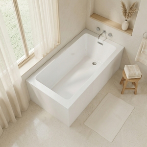 Bañera de Esquina Acrílica FW-C-6032R22 - Bañera Moderna de Dos Paredes que Ahorra Espacio para Uso en Baños, Hoteles y Apartamentos - Product Image 3