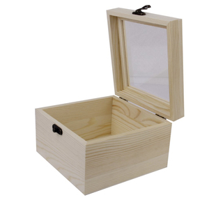 Wholesale Unfinished <b>Wooden</b> <b>Treasure</b> <b>Chest</b> Box With Metal Clasp Small Pine Wood Keepsake Jewelry Organizer For DIY Arts Crafts - Product Image 5