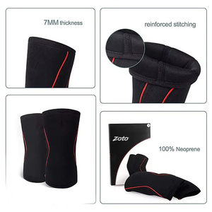 ZOTO Top Quality 5mm <b>Knee</b> Sleeves for Heavy Squats Non-Slip Neoprene Compression Wrap for Powerlifting - Product Image 6