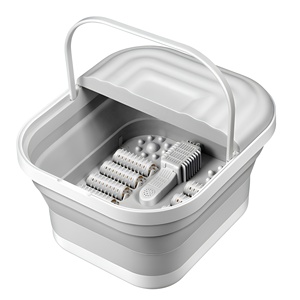 Masajeador de pies eléctrico plegable para relajación profunda, spa desintoxicante con rodillos, baño de burbujas y calefacción constante - Product Image 1