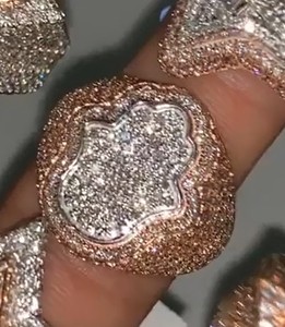Custom <b>Name</b> Personalized 925 Sterling Silver 18K Gold Iced Hip Hop <b>Ring</b> with Moissanite Micro Pave Setting Gold Plated - Product Image 2