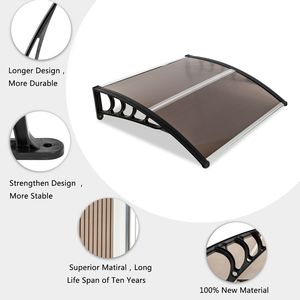 Tettoia Parasole 40"x40" per Porta Posteriore, Tenda da Patio in Policarbonato, Riparo per Finestre e Porte - Product Image 5