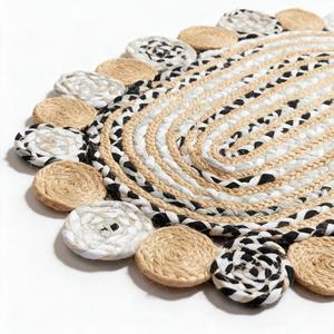 Handgewebter Geflochtener Jute-Baumwoll-Teppich Großhandel Boho Oval Wohnzimmer Schlafzimmer Heim-Dekoration - Product Image 3