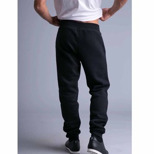 Pantalon de survêtement en molleton noir pour homme, taille élastique, poches latérales, décontracté, tricoté, pour l'automne - Product Image 2