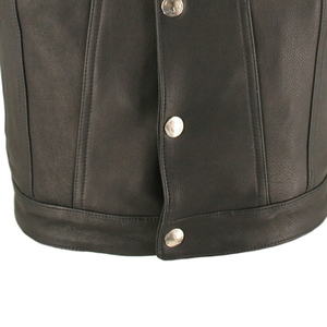 <b>Black</b> Leather Breathable Winter Motorcycle Riding <b>Vest</b> Premium <b>Men's</b> Sleeveless Biker Apparel for Outdoor Adventures - Product Image 5