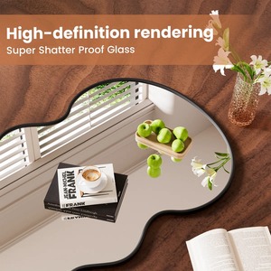 Miroir sur pied moderne à cadre en zigzag, idéal pour la création de contenu esthétique et la vérification des tenues, vente en gros depuis l'Inde - Product Image 4