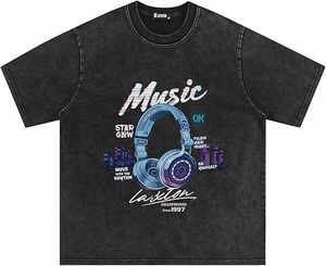 Camiseta Oversize con Estampado Gráfico Personalizado, Lavado a la Piedra, Estilo Hip-Hop, 100% Algodón Transpirable, de Alta Calidad - Product Image 5