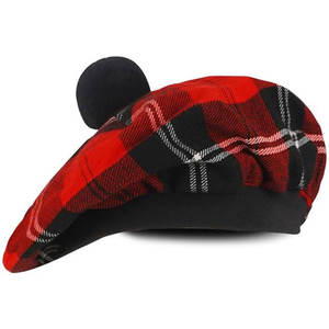 Gorro Escocés Clásico Tam o' Shanter Ramsay, Tartán Rojo, con Pompón, Gorro de Lana, Personalizado, Venta al Por Mayor - Product Image 1