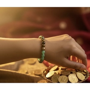 Pulsera de pirita natural hecha a mano al por mayor, con cuentas, imán de la fortuna, pulsera de cristal curativo en forma de corazón de la India para fiestas - Product Image 4