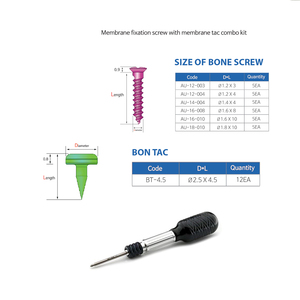 Kit de 4 tornillos GBR, sistema manual de fijación de membrana, tornillo quirúrgico de titanio para implantes dentales, cassette de destornillador reutilizable, CE - Product Image 4