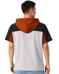 Camiseta con Capucha de Manga Corta para Hombre, Sudadera Informal con Capucha, Top de Algodón Suave para Verano, Colores Gris, Rojo Óxido y Negro, Estilo Urbano, Moda Estadounidense - Product Image 2