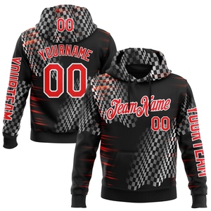 Vente en gros directe, nouvelle conception, sweat-shirt pour homme personnalisé noir, rouge-feu et blanc, 3D, formule automobile, course automobile, sport automobile - Product Image 1