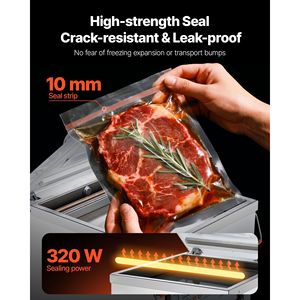 Machine d'emballage sous vide compacte 320W de 1ère génération pour aliments humides, viandes et marinades – Efficace - Product Image 3