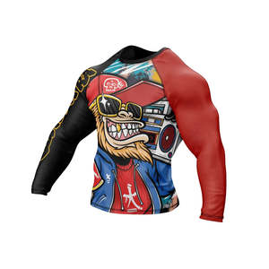 Vente en gros de rashguard de Jiu Jitsu Bjj personnalisé avec logo imprimé en 3D pour hommes, t-shirt de compression respirant Spiderman UPF50+ à manches courtes - Product Image 4
