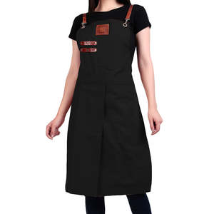 Tablier de cuisine vintage en toile véritable multi-poches pour femme, en cuir véritable de qualité supérieure, réglable - Product Image 4