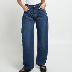 Proveedor Mayorista de Ropa Casual Urbana para Mujer, Jeans Rectos Desgastados, Ecológicos, Exportación de Fábrica - Product Image 2