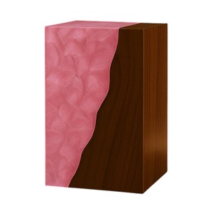 Urne funéraire artisanale en résine aqua et noyer, boîte commémorative moderne pour cendres humaines, taille moyenne 9x5.5 - Product Image 1