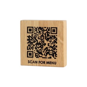 Porta Menús Personalizado de Madera de Pino Natural Ecológico con Código QR Grabado, Soporte de Exhibición de Mesa, Letrero de Mesa, Estilo Antiguo Moderno - Product Image 1