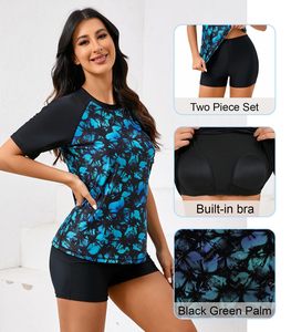 Maillot de bain deux pièces sport et plage anti-UV, tendance, simple, décontracté, amincissant, pour femme, idéal pour les vacances - Product Image 4