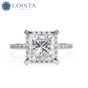 Especially Elegant Engagement Ring Diamond Princess Cut Laboratory Diamond Ring - Product Image 1