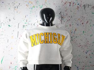 Sweat-shirt à col montant gris cendré MICHIGAM 100% jaune avec broderie appliquée, col large, URBAN PRODUCTIONS - Product Image 5