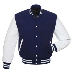 Wholesale 2026 Oem Blank Leather Sleeves Wool Body 24oz Varsity Jackets Wool Body Baseball Uniform Jacket - Product Image 1