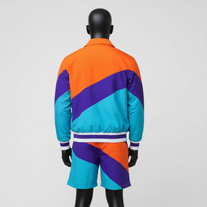OEM Custom Wind Breaker Jacket Tracksuits Windbreaker Jacket Jogger <b>Set</b> Sweat Pant Suit Zip up Hooded Nylon Track Suit for Men - Product Image 3