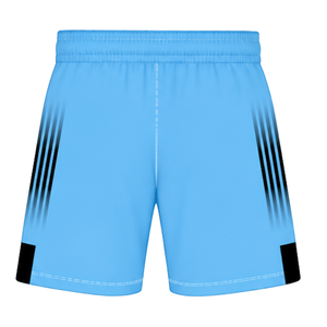 Ensemble de rugby bleu ciel et noir, maillot à manches courtes et col rond avec short assorti, respirant, uniforme sportif d'entraînement d'équipe - Product Image 6