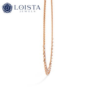 LOISTA – collier en or jaune pour femmes, diamant taille princesse, bijoux de luxe pour mariage, diamants naturels couleur G - Product Image 3