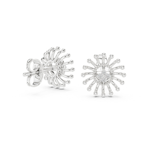 Boucles d'oreilles en or jaune 14 carats avec diamants de laboratoire ronds pour femmes |   Cadeau d'anniversaire |   Nouveau diamant cultivé - Product Image 6