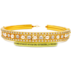 Gold Plated Meenakari <b>Bangles</b> <b>Set</b> with Crystal Stone and Pearl 10575603SBL_2.4 Fine Jewelry - Product Image 2
