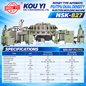 เครื่องฉีดขึ้นรูปอัตโนมัติแบบโรตารี่ 16-20 สถานี สำหรับ PU/PU/TPU ความหนาแน่นสามระดับ สำหรับรองเท้าทำงาน PU และรองเท้านิรภัย - Product Image 6