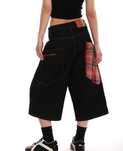 <b>Women's</b> <b>Black</b> <b>Cargo</b> <b>Shorts</b> High Waist Elastic Drawstring Loose Fit Streetwear Style with Multiple Pockets Canvas Material 2026 - Product Image 4