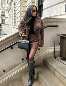 Manteau long en fausse fourrure luxueux, anti-rides, épais, décontracté, pour femmes, pour l'hiver - Product Image 2