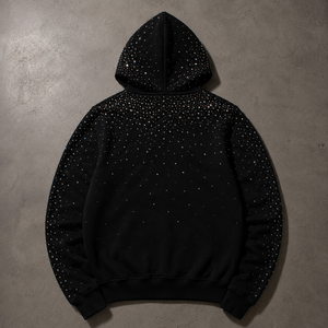 Sudadera con Capucha de Punto para Hombre, Color Sólido con Pedrería, Estilo Casual, Bolsillo Frontal, Tejido de Algodón y Poliéster Antipilling, Temporada de Primavera - Product Image 2
