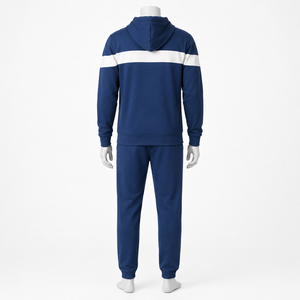 Conjunto Deportivo para Hombre con Capucha en Blanco y Negro, Pantalones Deportivos de Manga Larga, Ropa Casual de Otoño con Logotipo Frontal - Product Image 4