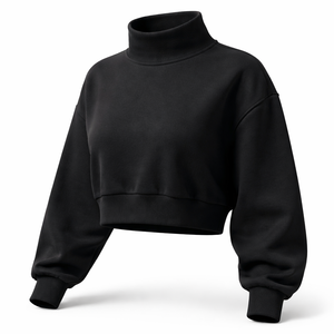 <b>Women's</b> <b>Navy</b> Turtleneck Sweatshirt Full Sleeve Knitted Courage Casual Fit Lightweight Comfort Wear for Daily Outfits - Product Image 2