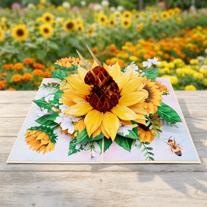 Tarjeta Pop-up 3D de Abejas y Flores, Estilo Romántico, Hecha a Mano, Diseño Personalizado, Regalos para el Día de los Inocentes, Hecho en Vietnam, Corte Láser Offset - Product Image 2