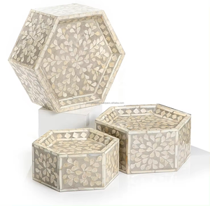 ถาดเสิร์ฟเค้กฝังมุกแม่มุกหกเหลี่ยมดีไซน์ใหม่ทันสมัยเครื่องล้างจานทำด้วยมือสามารถปรับแต่งได้คุณภาพสูง - Product Image 6